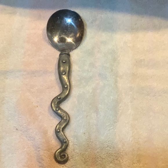 Vintage Carrol Boyes pewter, stainless steel, wavy serving spoon - Picture 1 of 8